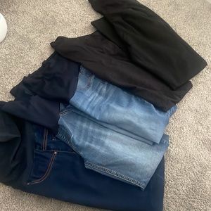 set of 5: Maternity pants, jeans(x3) and workout pants